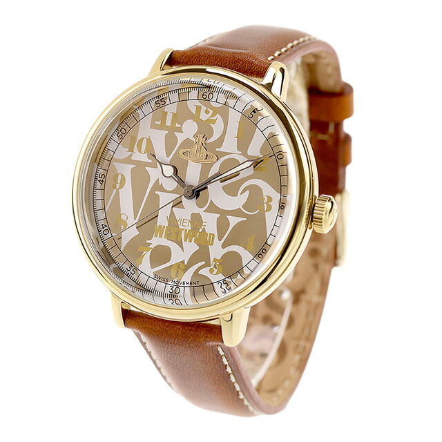 ヴィヴィアン ウエストウッド Cavendish クォーツ 電池式 腕時計 ブランド メンズ Vivienne Westwood VV299GDBR アナログ ゴールド キャメル おしゃれ 防水 プレゼント 男性 実用的
