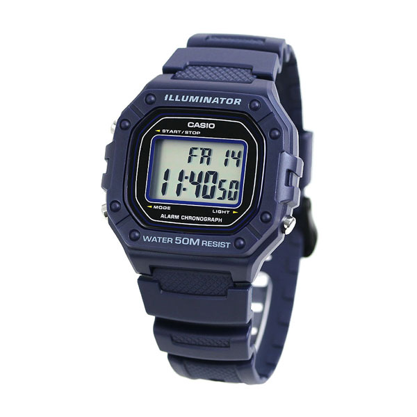 カシオ チープカシオ デジタル ネイビー 海外モデル メンズ レディース 腕時計 W-218H-2AVDF CASIO アウトドア チプカシ 時計 ブランド おしゃれ 防水 小さい 軽い かわいい プレゼント 実用的