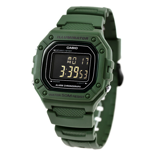カシオ チープカシオ CASIO アウトドア クォーツ 電池式 W-218H-3BV スタンダード 海外モデル ユニセックス チプカシ メンズ レディース 腕時計 ブランド カシオ CASIO アウトドア デジタル ブラック グリーン 黒 おしゃれ 防水 かわいい プレゼント 実用的