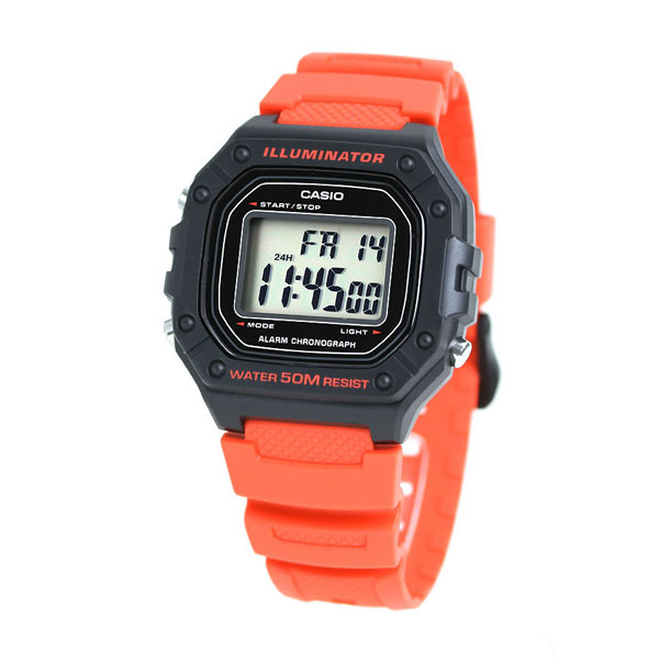 カシオ チープカシオ デジタル レッド 海外モデル メンズ レディース 腕時計 W-218H-4BVDF CASIO アウトドア チプカシ 時計 ブランド おしゃれ 防水 小さい 軽い かわいい プレゼント 実用的