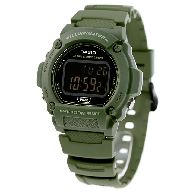 カシオ CASIO アウトドア W-219HC-3BV 海外モデル ユニセックス メンズ レディース 腕時計 カシオ CASIO アウトドア デジタル ブラック グリーン 黒 ブランド おしゃれ 防水 プレゼント 実用的
