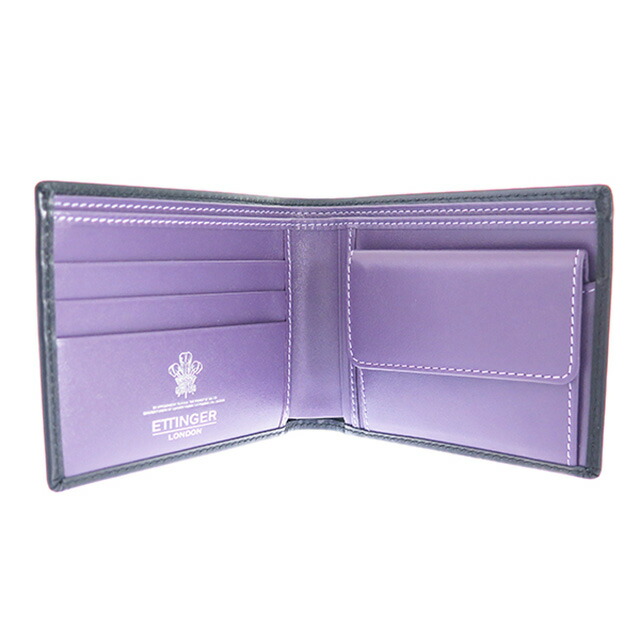 エッティンガー ETTINGER ロイヤルコレクション 短財布 メンズ ST141JR-PURPLE ブラック パープル ブラック ウォレット ブランド 高級 おしゃれ プレゼント 実用的