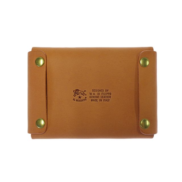 イルビゾンテ IL BISONTE カードケース メンズ レディース SCC032-PG0001-CA101 (C0855-P-145) キャメル 定期入れ ブランド 高級 おしゃれ プレゼント 実用的