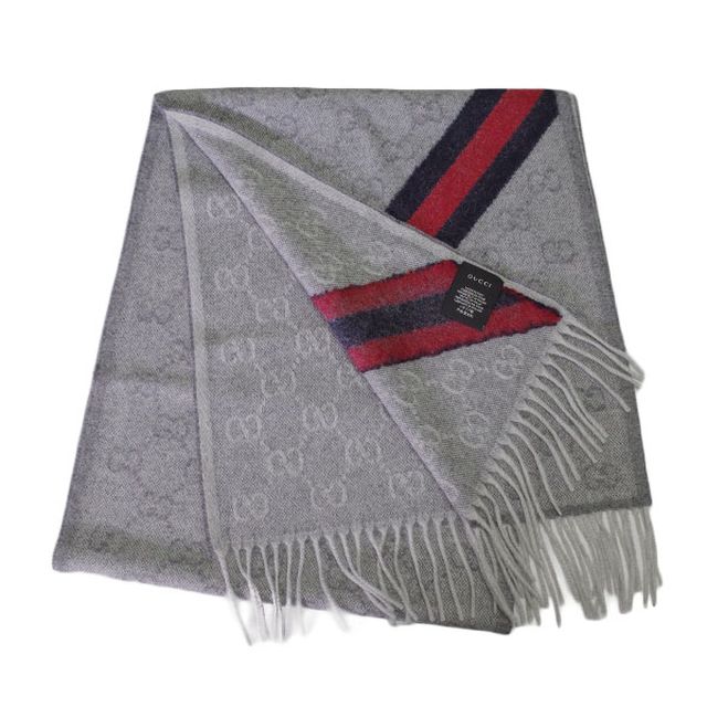 グッチ GUCCI マフラー GG柄 メンズ レディース 570603 3G200 1768 ライトグレー
