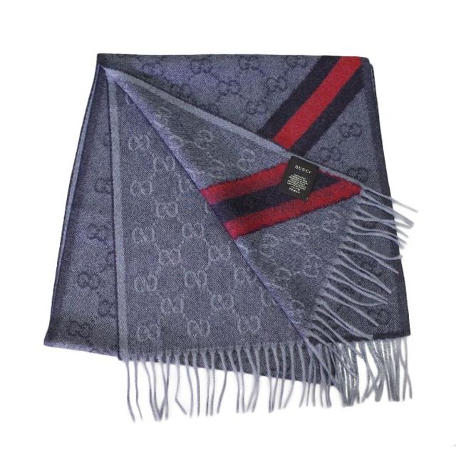 グッチ GUCCI マフラー GG柄 メンズ レディース 570603 3G200 4068 ミッドナイトブルー