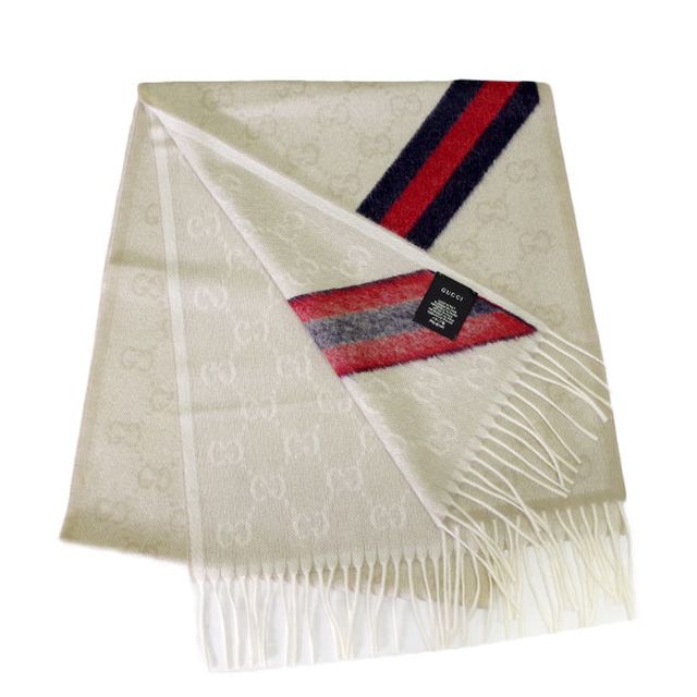 グッチ GUCCI マフラー GG柄 メンズ レディース 570603 3G200 9568 サンド ライトベージュ