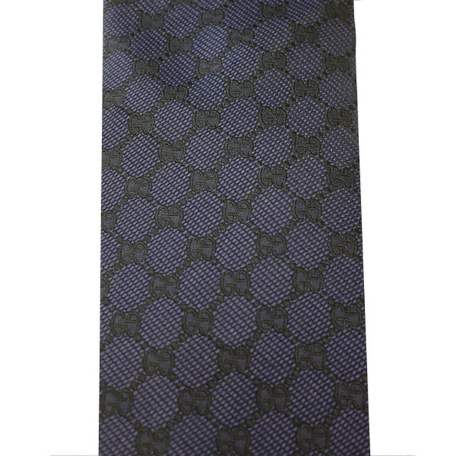 グッチ GUCCI ネクタイ メンズ 456522 4B002 4000 ネイビー ブラック GGパターン ブランド