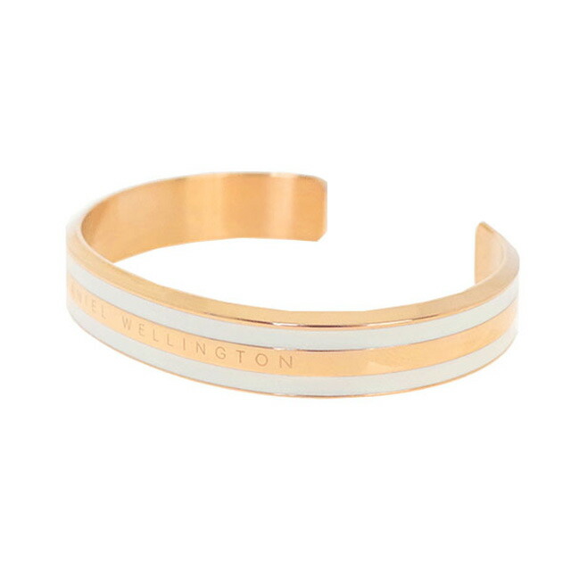 ダニエルウェリントン DANIEL WELLINGTON バングル ブレスレット レディース DW00400067 CLASSIC SLIM BRACELET SATIN WHITE M ローズゴールド ホワイト