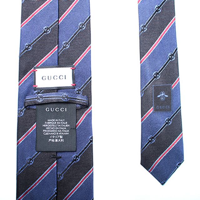 グッチ GUCCI ネクタイ GG 刺繍 499696 4B002 4074 メンズ ネイビー
