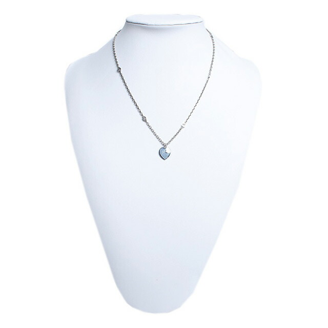 グッチ GUCCI シルバー ネックレス 645545 J89B4 8490 レディース インターロッキングG エナメル ハート ライトブルー系