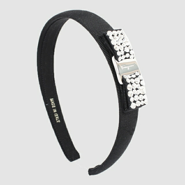 フェラガモ FERRAGAMO カチューシャ 347581-713034 レディース ヴァラリボン ビジュー VARA NERO ブラック