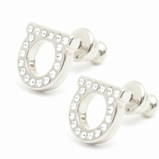 フェラガモ FERRAGAMO ピアス 760123-696577 レディース ガンチーニ GANCINO CRYSTAL PLDLUCID シルバー