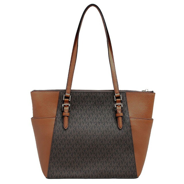 マイケルコース MICHAEL KORS トートバッグ レディース 35T0GCFT3B-BROWN シャーロット ラージ トップジップ トート CHARLOTTE LG TZ TOTE ブラウン 軽量 手提げ ブランド 高級 おしゃれ プレゼント 女性 実用的 かわいい