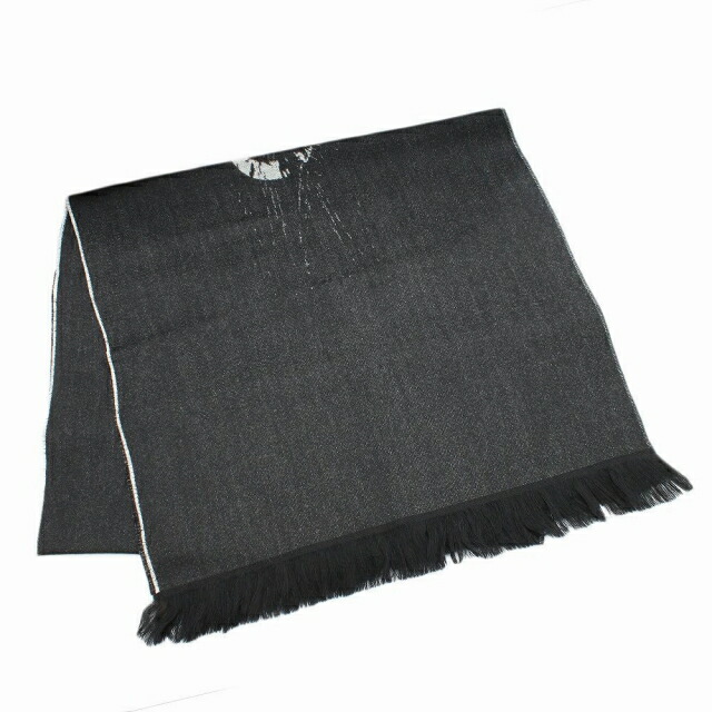 ジバンシィ GIVENCHY マフラー GV4518-J4432-1 メンズ ロゴ ウール混 ブラック