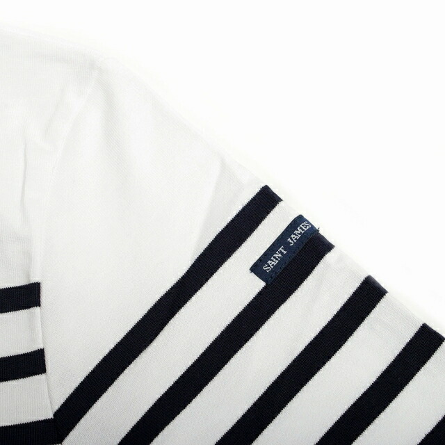 セントジェームズ SAINT JAMES NAVAL ロングTシャツ ロンT 長袖 ボーダー NAVAL-2691-NEIGE-NOIR-S レディース メンズ ホワイト ブラック ロングTシャツ