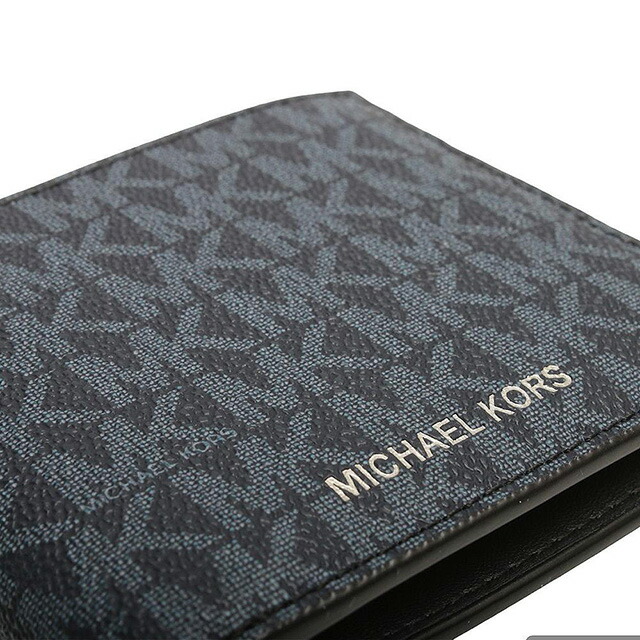 マイケルコース MICHAEL KORS 折りたたみ財布 二つ折り財布 36U9LCRF3B-ADMRL-PLBLUE メンズ ブルー ネイビー 紺 MK ウォレット ブランド 高級 おしゃれ プレゼント 実用的
