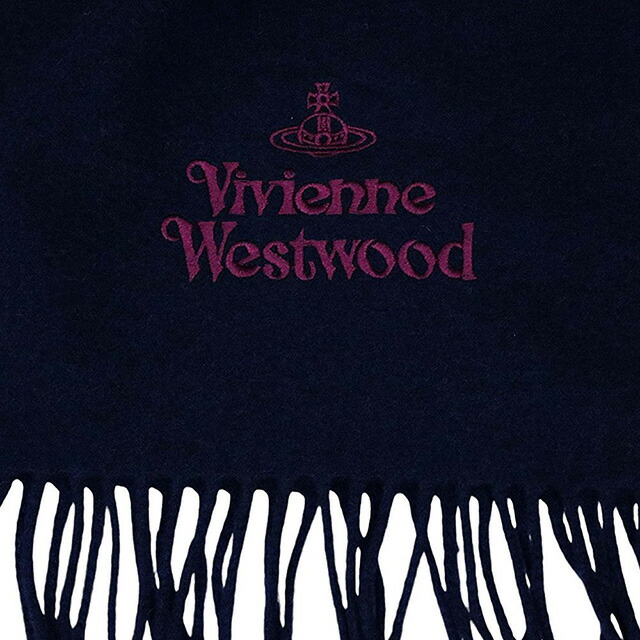 ヴィヴィアンウエストウッド VIVIENNE WESTWOOD マフラー 24-W00Q7-K410 レディース メンズ ネイビーブルー マフラー