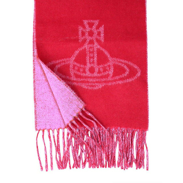 ヴィヴィアンウエストウッド VIVIENNE WESTWOOD マフラー 24-W00ZH-H401 レディース メンズ ビッグオーブロゴ レッド マフラー