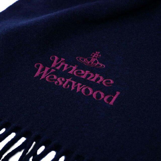 ヴィヴィアンウエストウッド VIVIENNE WESTWOOD マフラー 25-W00Q7-K410 レディース メンズ ネイビーブルー マフラー ブランド