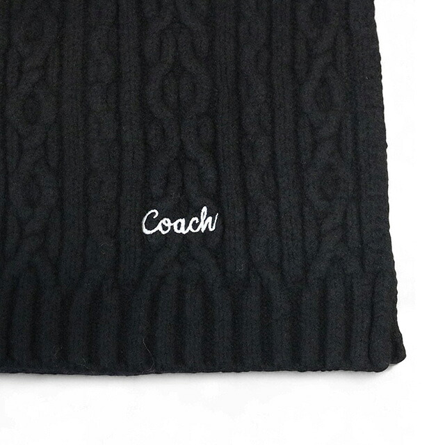 コーチ COACH EMBROIDRED CABLE KNIT MUFFLER マフラー CCL89-BLK ユニセックス マフラー ブランド