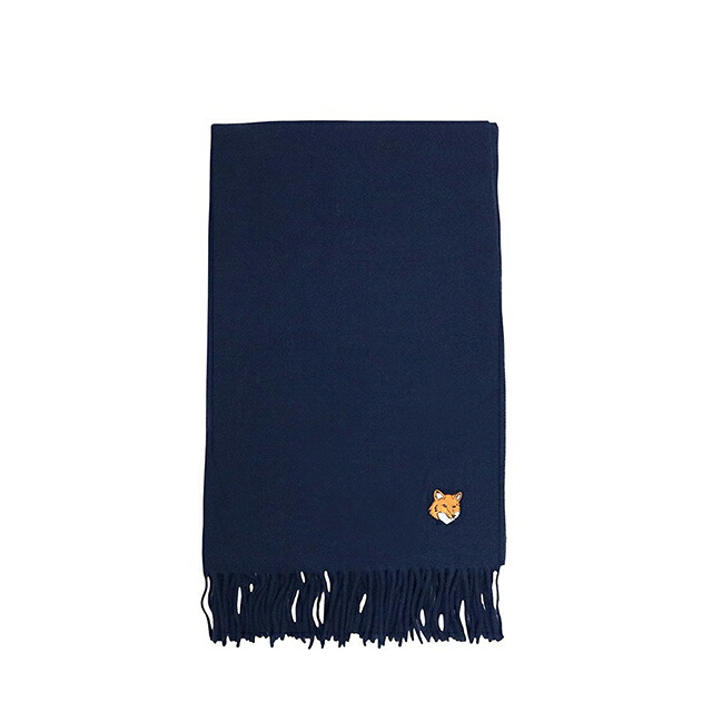 メゾンキツネ MAISON KITSUNE FOX HEAD SCARF マフラー ストール PM06201WB0044-0413 CLASSIC NAVY ユニセックス マフラー ブランド