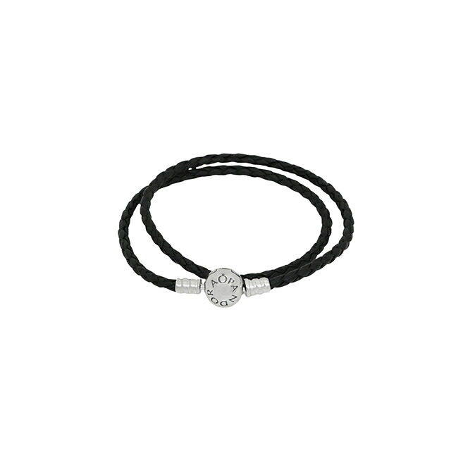 パンドラ ブレスレット メンズ レディース PANDORA Moments Double Black Leather Bracelet 590745cbk-d1 ユニセックス ブラック 腕輪 ジュエリー ブランド 高級 おしゃれ プレゼント 実用的 ペア