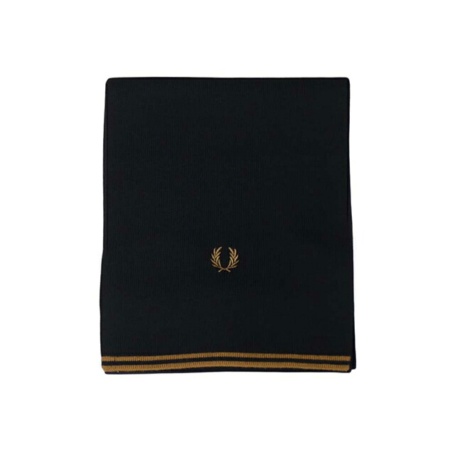 フレッドペリー FRED PERRY Merino Wool Scarf メリノウール スカーフ マフラー c3319-u12 ユニセックス Black Dark Caramel マフラー ブランド