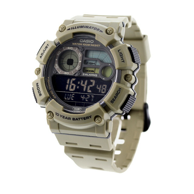 カシオ CASIO WS-1500H-5BV デジタル チプカシ 海外モデル メンズ 腕時計 カシオ casio デジタル ブラック ベージュ 黒 ブランド おしゃれ 防水 小さい 軽い かっこいい プレゼント 男性 実用的