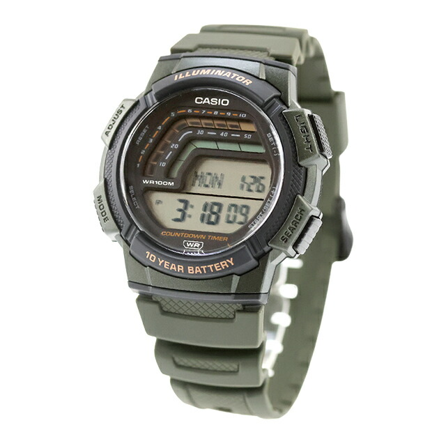 カシオ チープカシオ CASIO スタンダード クォーツ 電池式 WS-1800-3AV 海外モデル メンズ チプカシ 腕時計 ブランド カシオ casio デジタル ブラック カーキグリーン 黒 おしゃれ 防水 小さい 軽い かわいい プレゼント 実用的