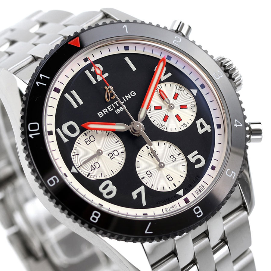 ブライトリング クラシック アヴィ クロノグラフ 42 モスキート 自動巻き 腕時計 メンズ クロノグラフ BREITLING Y233801A1B1A1 アナログ ブラック 黒 スイス製 高級 ブランド おしゃれ 防水 文字盤 大きい プレゼント 男性 実用的