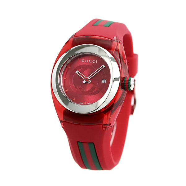 グッチ シンク 36mm レディース 腕時計 YA137303 GUCCI レッド 高級 ブランド おしゃれ 防水 軽い 華奢 かわいい プレゼント 女性 実用的
