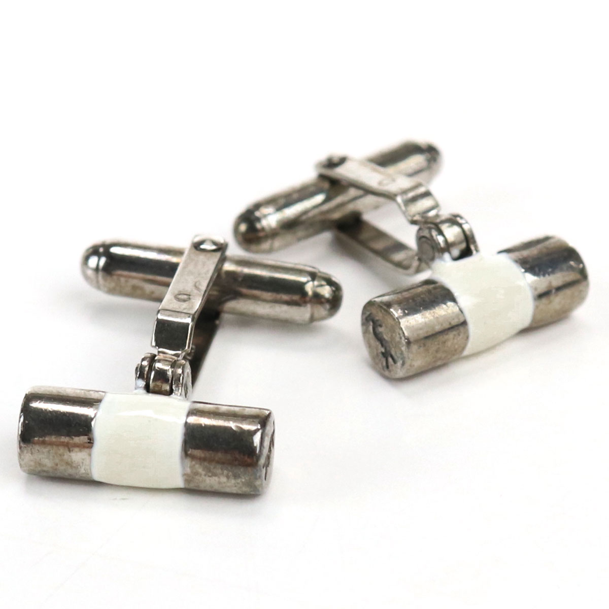 サンローラン カフス メンズ SAINT LAURENT メタル 185266 ホワイト系 アクセサリー プレゼント 実用的