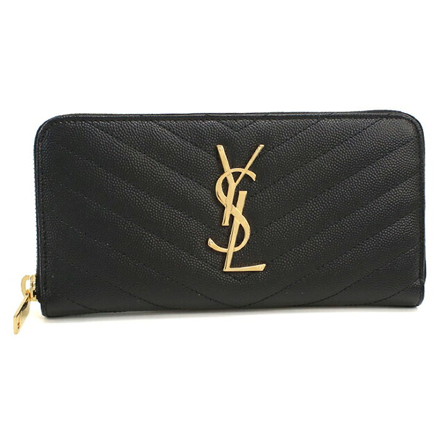サンローラン 長財布ラウンドファスナー レディース ブランド SAINT LAURENT MONOGRAM MATELASSE レザー 358094 ブラック
