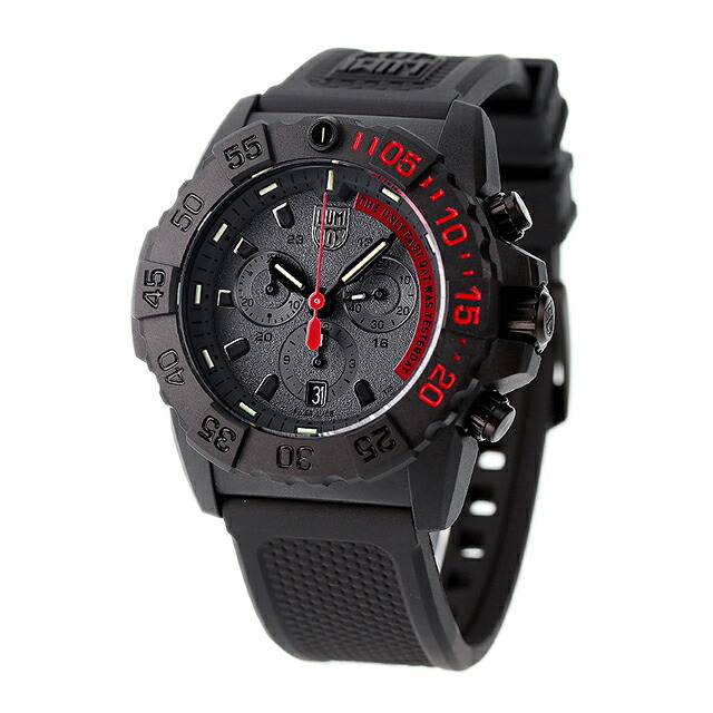 ルミノックス 3580シリーズ ネイビーシールズ クロノグラフ 45mm 3581.EY LUMINOX メンズ 腕時計 ブラック レッド 時計 ブランド おしゃれ 防水 文字盤 大きい プレゼント 男性 実用的