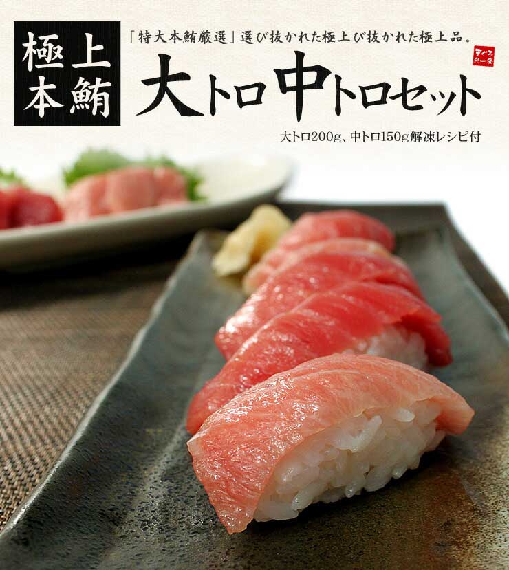 本マグロ 大トロ 中トロ 350g セット 解凍レシピ付 [大中セット]