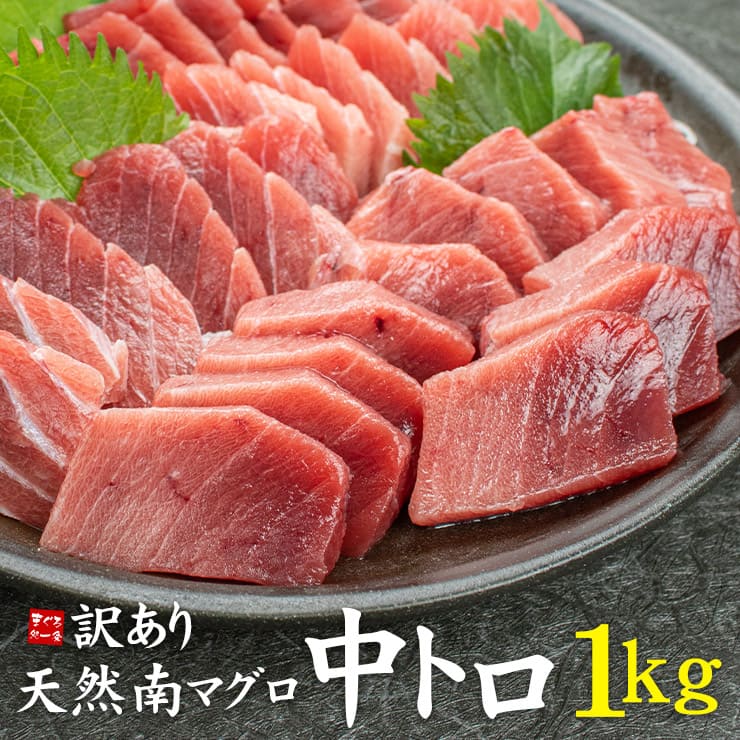 訳あり 天然 南マグロ 中トロ 1kg （血栓が入る 筋がある サクの形が不揃い） [天然南鮪訳あり中トロ500g-2p]超速（ちょうそく）発送 1-3営業日以内に発送予定 土日祝除く