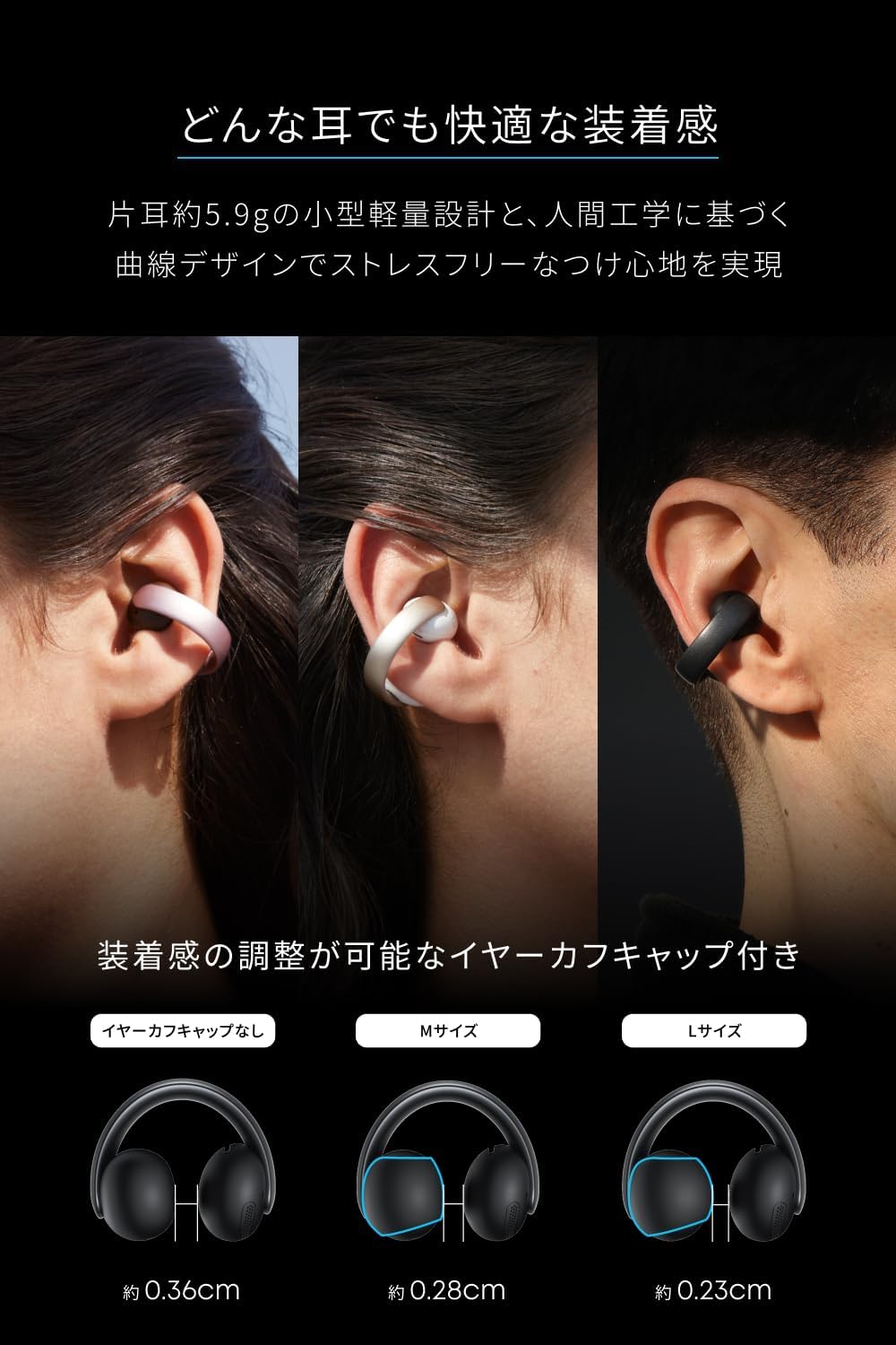 Soundcore AeroClip ホワイト & ゴールド
