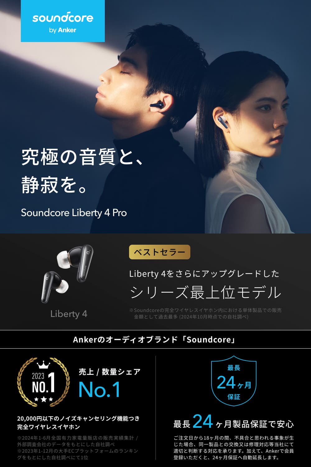 Soundcore Liberty 4 Pro スカイブルー