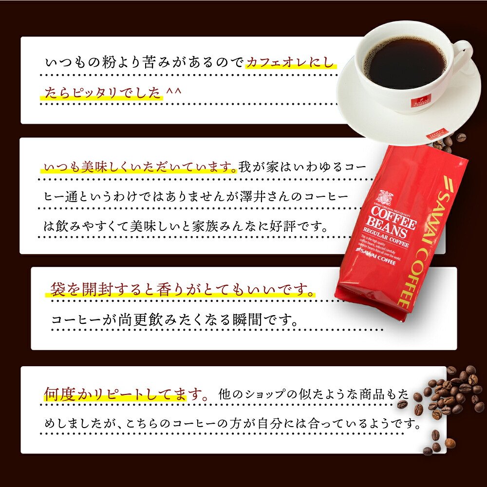 澤井珈琲 広がる香りのコク旨の贅沢福袋 深煎りコーヒーだけ福袋 エスプレッソ ジャーマン 濃い味 500g×3袋 中挽き