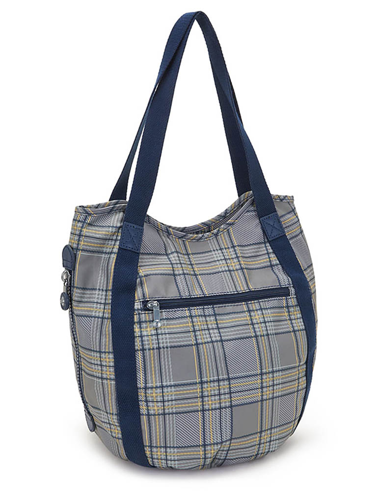 kipling バルーン ブルーグレープレイド トートバッグ