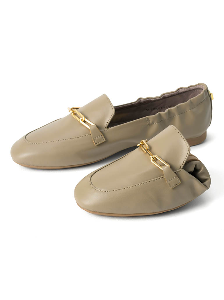 BUTTERFLY TWISTS LINA 折りたたみ可能フラットローヒールロファー TAUPE