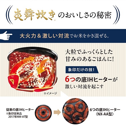 象印 圧力IH炊飯ジャー 炎舞炊き 5.5合 NX-AA10-BZ クロ