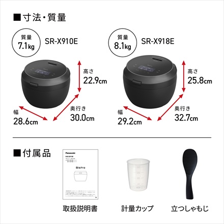 パナソニック 可変圧力IHジャー炊飯器 5.5合 SR-X910E-H ライトグレー