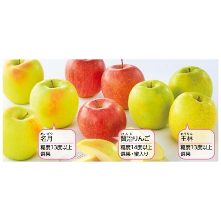 お歳暮のし付き （糖度選果）りんご3種食べ比べセット