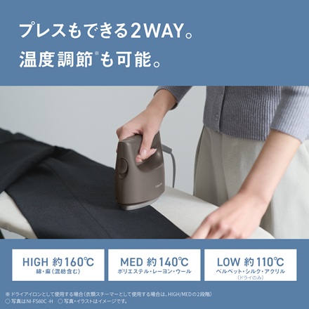 パナソニック 衣類スチーマー クレイブルー NI-FS60C-A