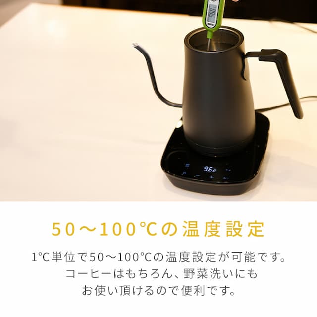 山善（YAMAZEN）　電気ケトル 0.8L 1000W 温度設定機能