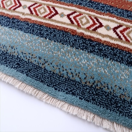 ウィルトン織りキリム調カーペット「ピオス」 200×250cm ブルー