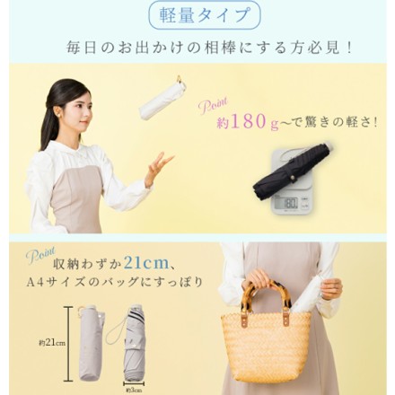 美しくしか畳めない 超軽量 arella 晴雨兼用 オフホワイト