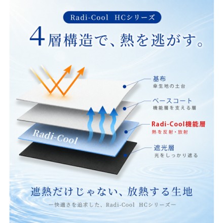 Radi-Cool 超軽量折りたたみ親骨55cm日傘 COOLIA airia グレージュ