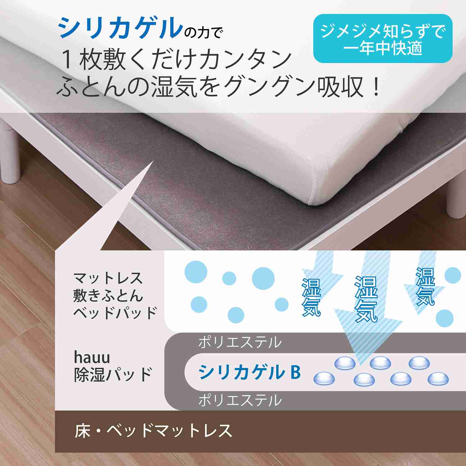 nishikawa【西川】hauu 除湿シート2点組 ダブル